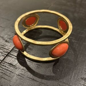 Dana Buchman Gold Tone Coral Bead Bangle Classy Office Bracelet​​​